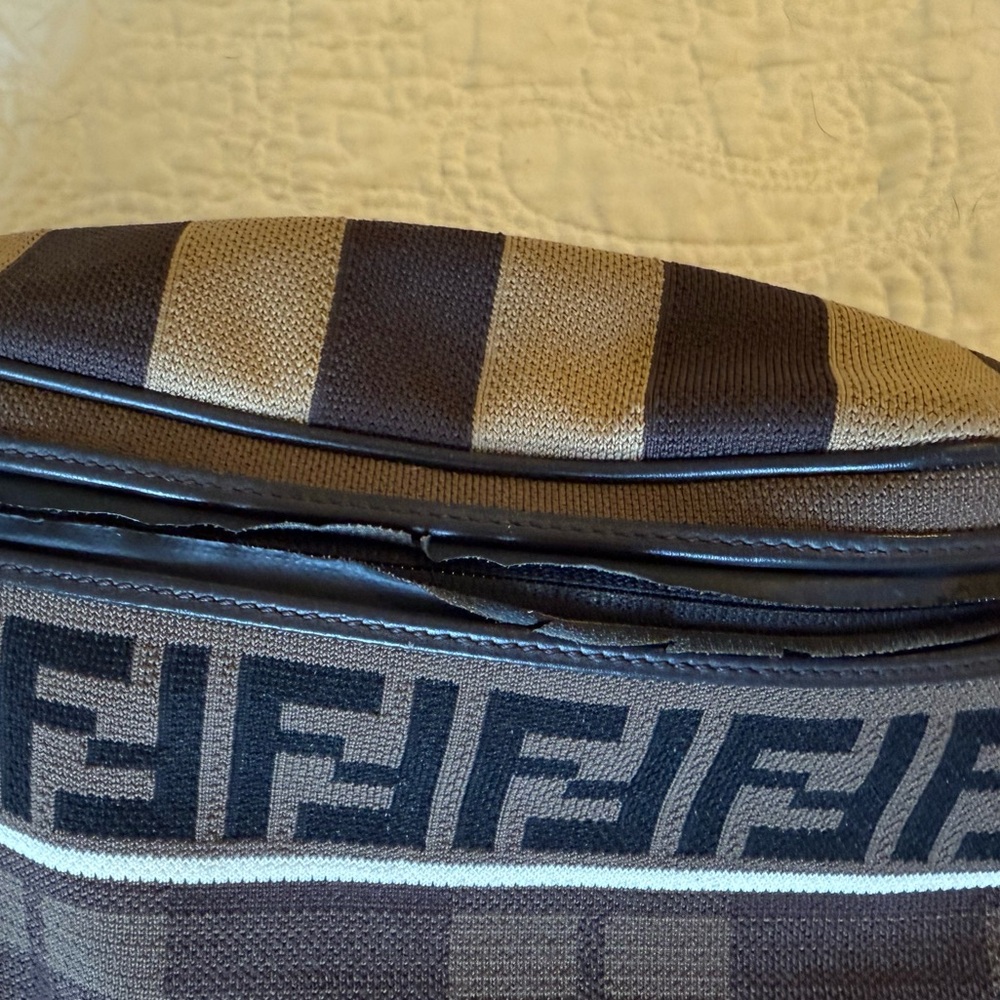 Fendi Vitello Century Maglia Pattern Mix Belt Bag Havana - Picture 2 of 6